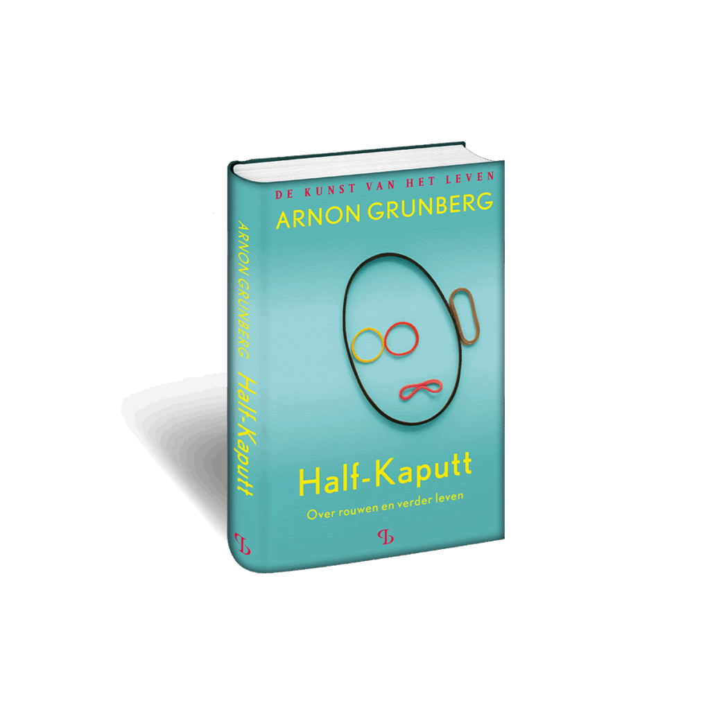 3D omslag van het boek Half-Kaputt van Arnon Grunberg uit de serie de Kunst van het leven