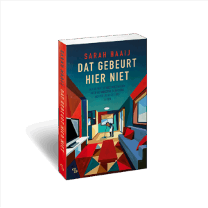 3D omslag van het boek Dat gebeurt hier niet van Sarah Haaij