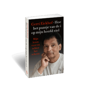 3D omslag van het boek Hoe het puntje van de i op mijn hoofd viel van auteur Gerri Eickhof